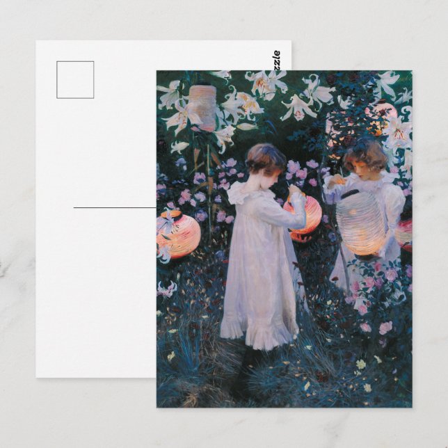 Carte Postale Carnation, Lily, Lily, Rose Par John Singer Sargen (Devant / Derrière)