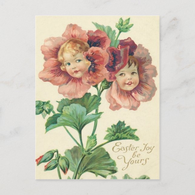 Carte Postale Carnation rouge des enfants mignons (Devant)