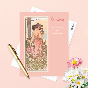 Carte Postale Carnation série de fleurs Alphonse Mucha