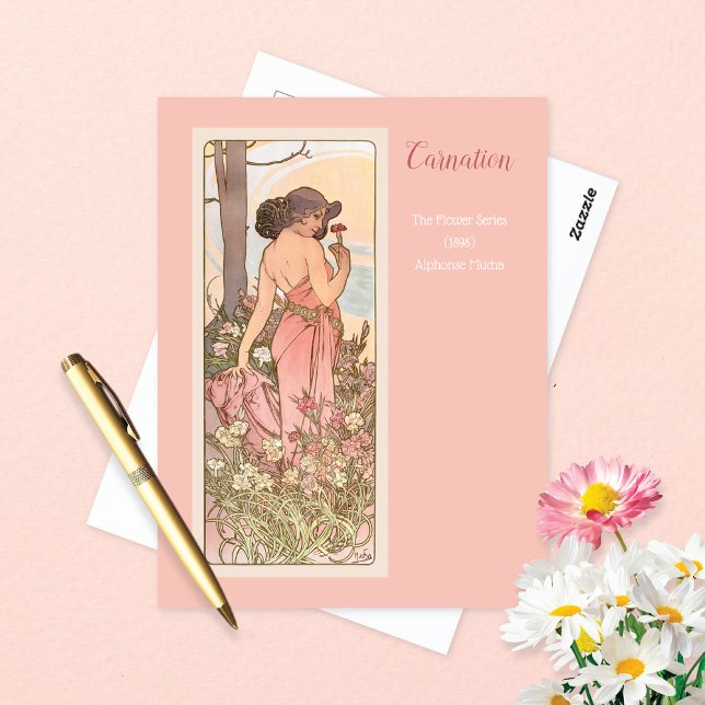 Carte Postale Carnation série de fleurs Alphonse Mucha (Créateur téléchargé)