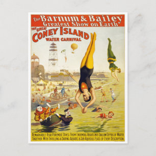 Carte Postale Carnaval Barnum & Bailey Coney Island Water Carniv