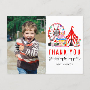 Carte Postale Carnaval Circus Show Anniversaire Photo Merci