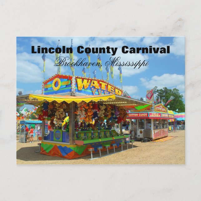 Carte Postale Carnaval du comté de Lincoln - Brookhaven, Mississ (Devant)