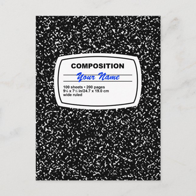 Carte Postale Carnet de composition personnalisable (Devant)
