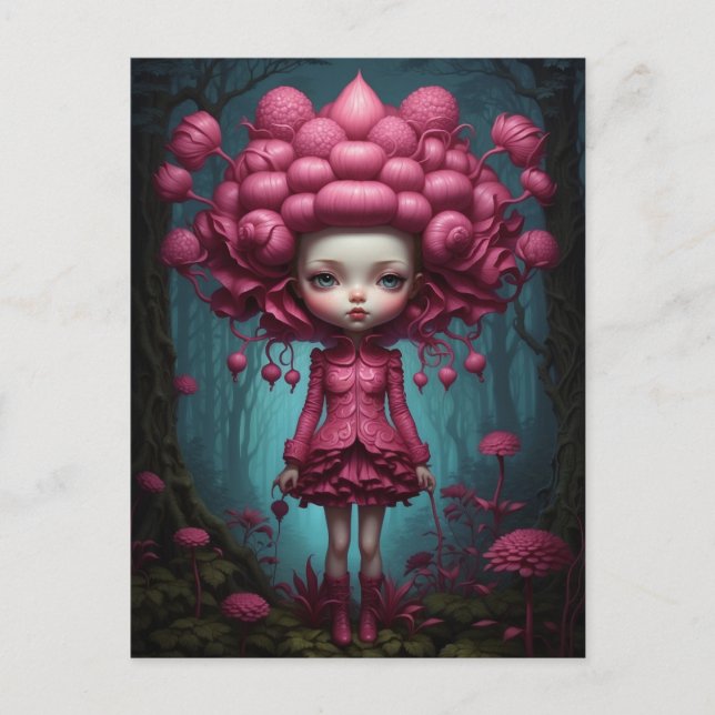 Carte Postale Carnet Fille Inspiration Mark Riden & Tim Burton (Devant)