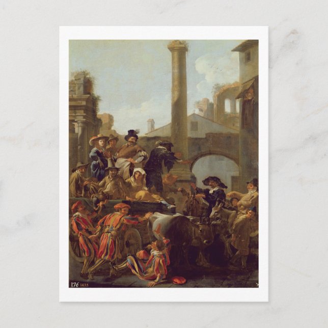Carte Postale Carnival Time à Rome, 1653 (oil on canvas) (Devant)