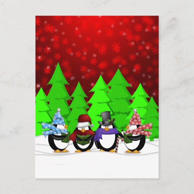 Carte postale Caroleurs de pingouins mignons (Devant)
