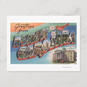 Carte Postale Caroline du Nord (Fleur d'État/Oiseau)