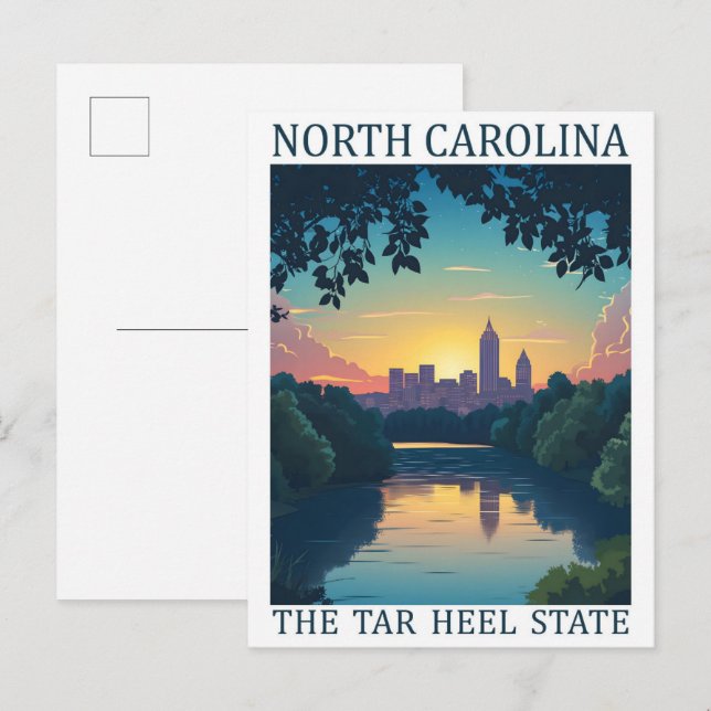 Carte Postale Caroline du Nord Tar Heel State USA Travel Place (Devant / Derrière)