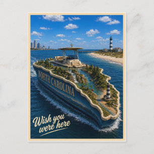 Carte Postale Caroline du Nord   Wish You Were Here   Série des 