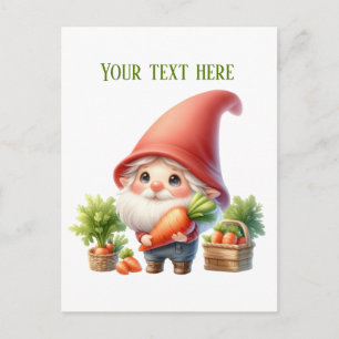 Carte Postale Carotte de gnome personnalisable Cool Farmer 