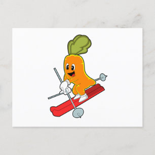 Carte Postale Carotte en ski avec ski