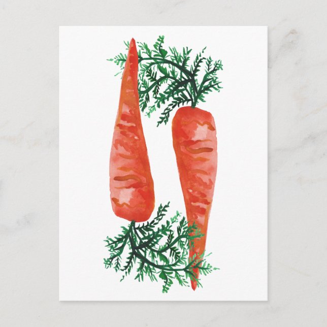 Carte Postale Carottes aquarelles (Devant)