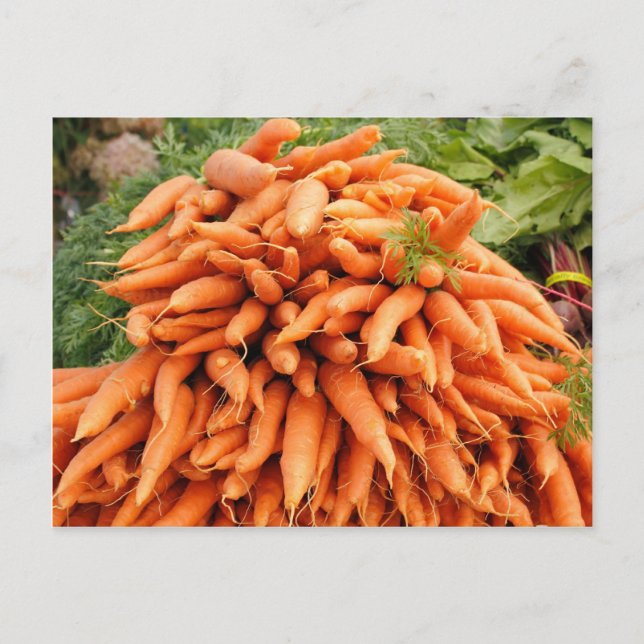 Carte Postale Carottes sur le marché des fermiers (Devant)
