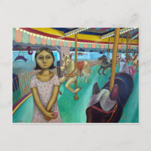 Carte Postale Carousel - Peinture originale de Lora Shelley