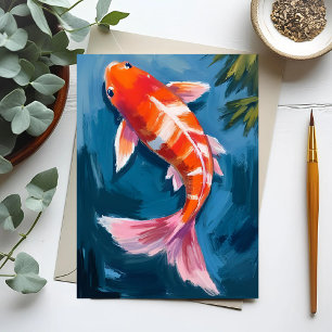 Carte Postale Carpe Koï Aquarelle Belle