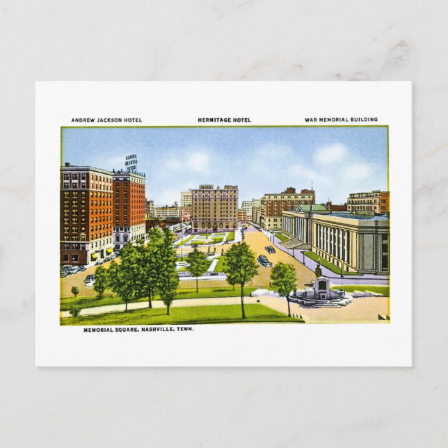 Carte Postale Carré commémoratif, Nashville, Tennessee (Devant)