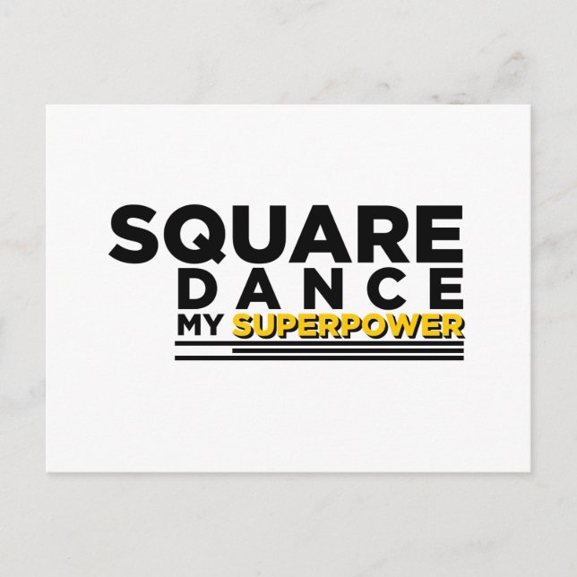 CARTE POSTALE CARRÉ DANSE MA SUPERPUISSANCE (Devant)