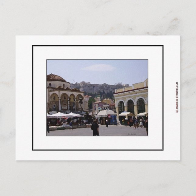 Carte Postale Carré de Monasteraki à Athènes, Grèce (Devant)