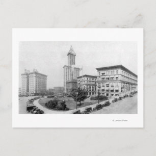 Carte Postale Carré du palais de justice et tour Smith à Seattle