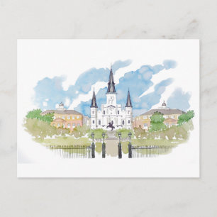 Carte Postale Carré Watercolor Jackson
