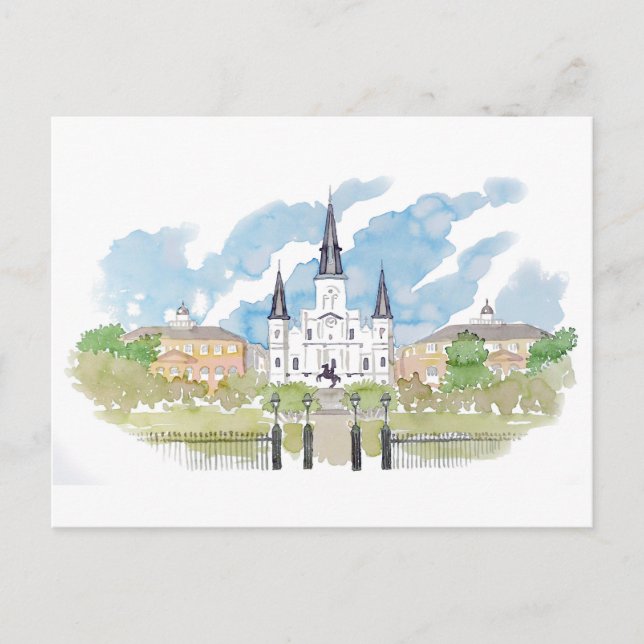 Carte Postale Carré Watercolor Jackson (Devant)