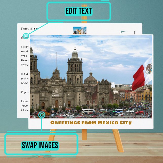 Carte Postale Carré zocalo à Mexico (Enjoy our customizable postcard)