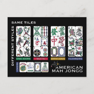 Carte Postale Carreaux Mah Jongg identiques
