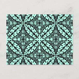 Carte Postale Carreaux marocains - bleu aqua et noir