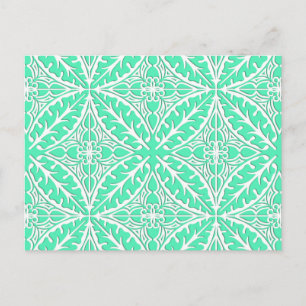 Carte Postale Carreaux marocains - bleu oeuf de robin et blanc