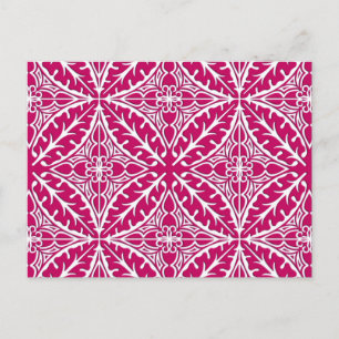 Carte Postale Carreaux marocains - magenta et blanc