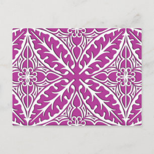 Carte Postale Carreaux marocains - orchidée et blanc