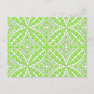 Carte Postale Carreaux marocains - vert citron et blanc