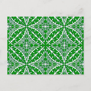 Carte Postale Carreaux marocains - vert émeraude et blanc