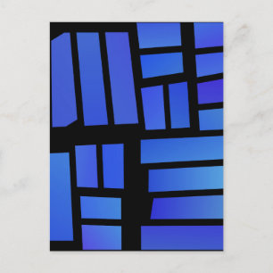 Carte Postale Carreaux rectangulaires bleus sur un arrière - pla