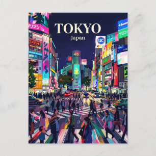 Carte Postale Carrefour Shibuya Japon