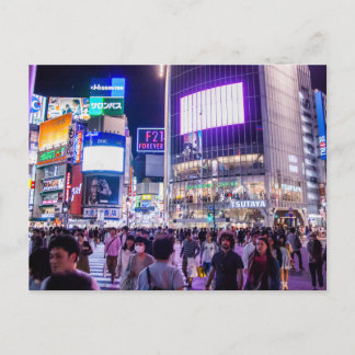 Carte Postale Carrefour Shibuya la nuit