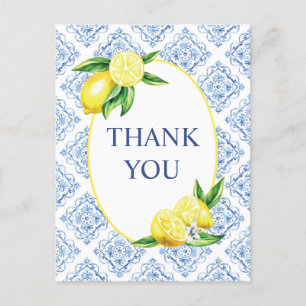 Carte Postale Carrelage bleu citron Merci italien