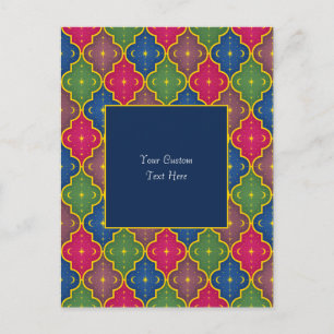 Carte Postale Carrelage marocain céleste (arrière - plan bleu) P