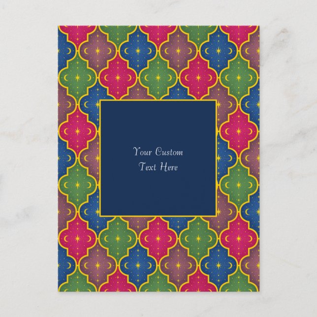 Carte Postale Carrelage marocain céleste (arrière - plan bleu) P (Devant)