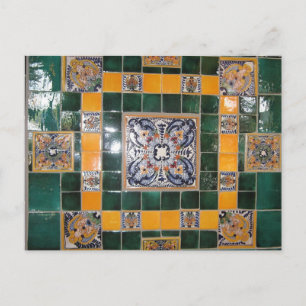 Carte Postale Carrelage mexicain vert Talavera