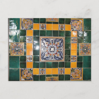Carte Postale Carrelage mexicain vert Talavera