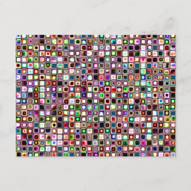 Carte Postale Carrelage Mosaïque Funky Motif Aux Tons Bijoux (Devant)