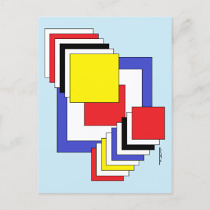 Carte Postale Carrés Abstraits