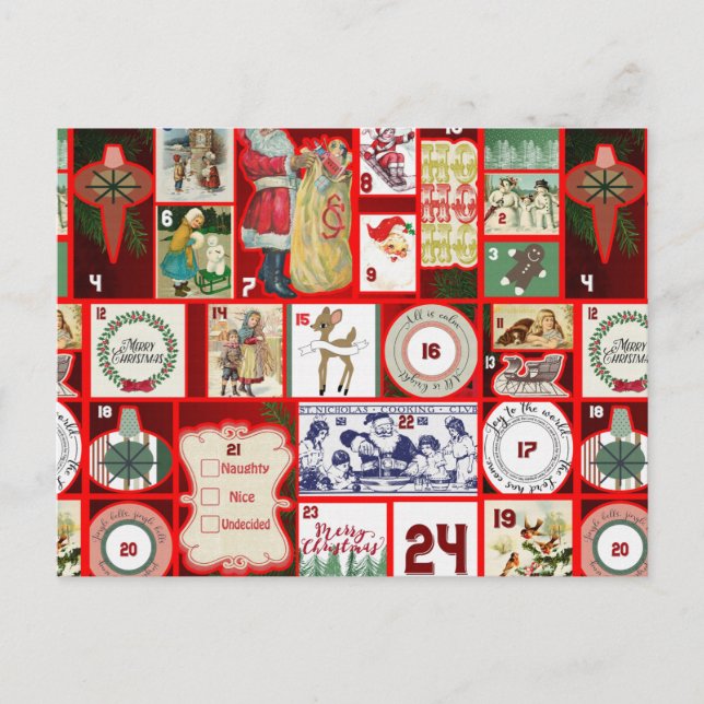 Carte Postale Carrés de l'illustration de Noël (Devant)