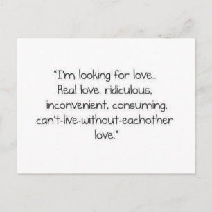 Carte Postale Carrie Bradshaw : "Je cherche l'amour"