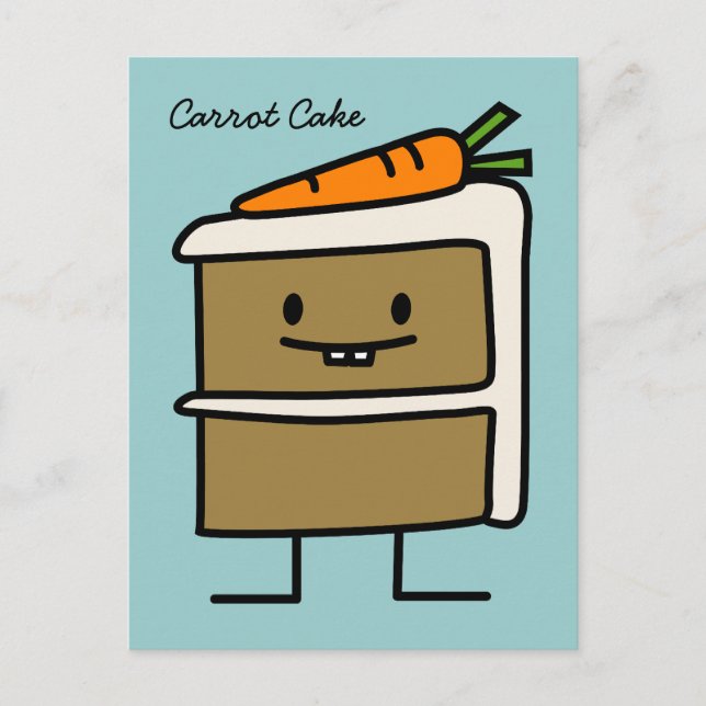 Carte Postale Carrot Cake tranche de dents de lapin glaçage dess (Devant)