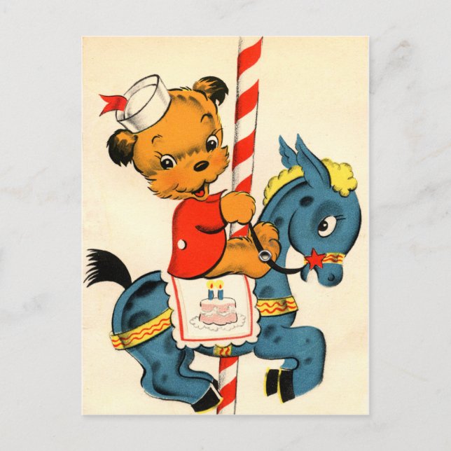 Carte Postale Carrousel d'anniversaire (Devant)