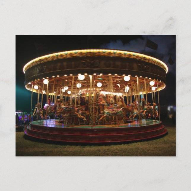Carte Postale Carrousel de nuit : La Grande Foire À Vapeur Dorse (Devant)