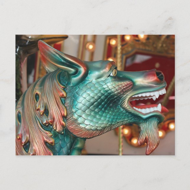 Carte Postale carrousel de tête de dragon (Devant)